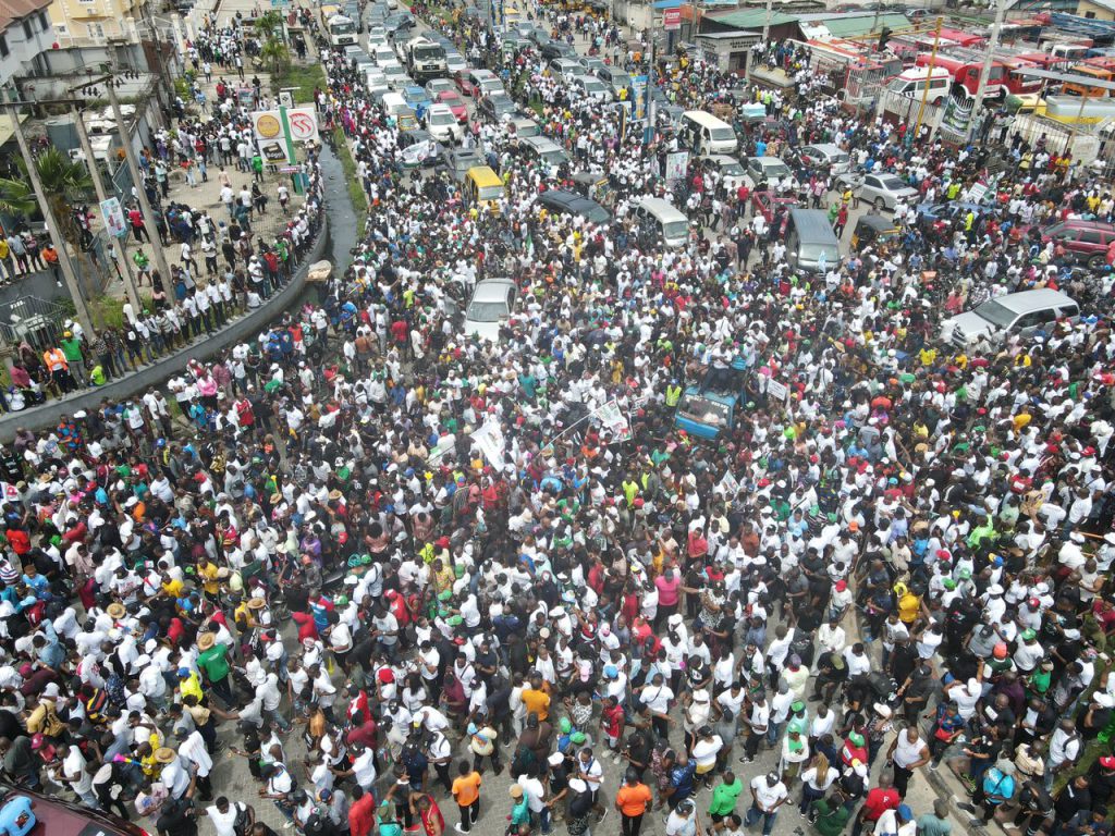 Millions of citizens across Nigeria march in solidarity for LP presidential candidate on the nation's 62nd Independence 