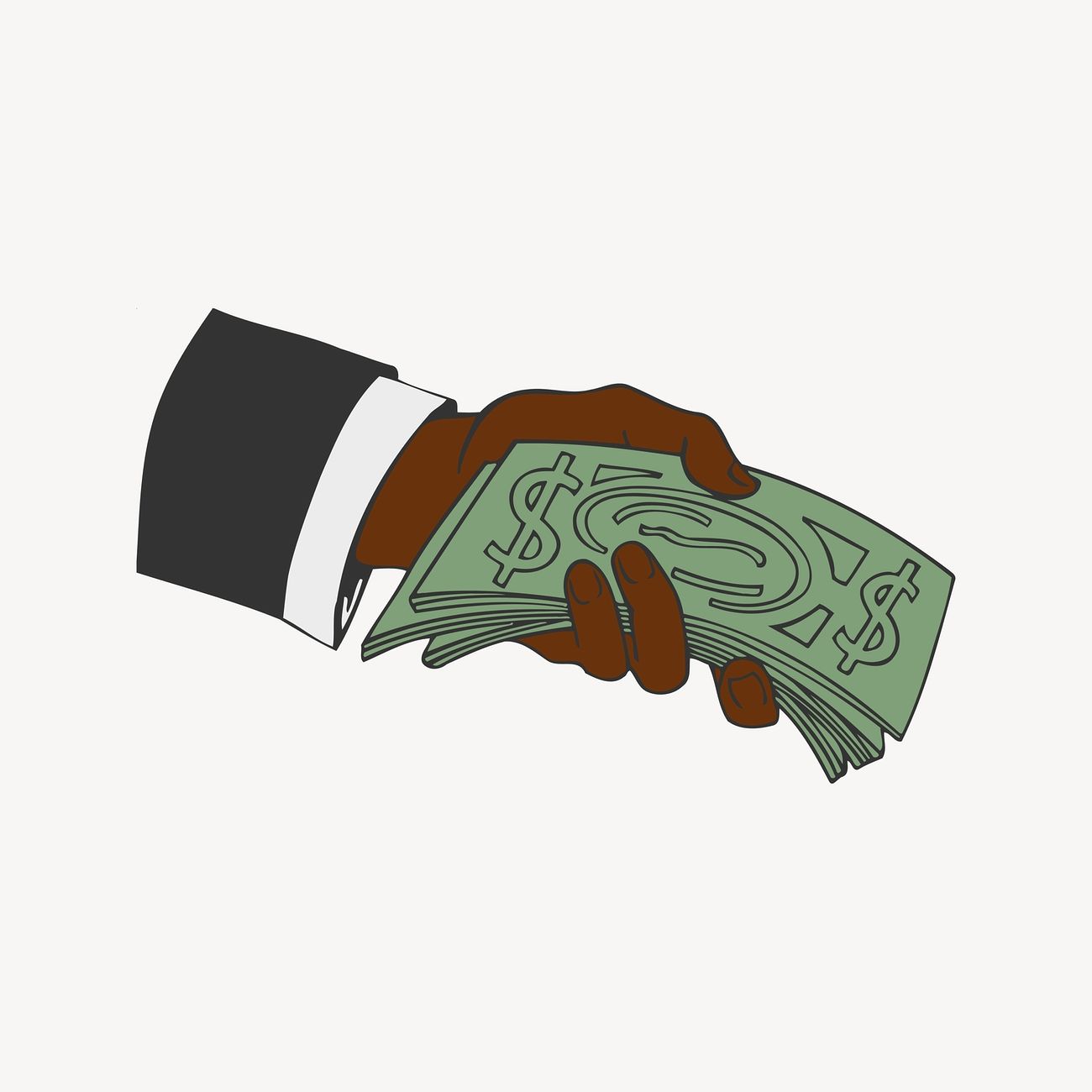 Hand holding money clipart, finance